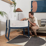 SnuzPod Studio Bedside Crib with Mattress - London Navy