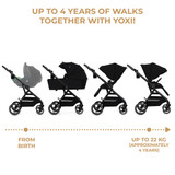 Kinderkraft YOXI 2-in-1 Pram & Stroller Bundle - Pure Black