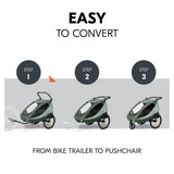 Hauck Dryk Duo Plus Bike Trailer & Buggy - Dark Green