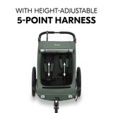 Hauck Dryk Duo Plus Bike Trailer & Buggy - Dark Green