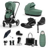 Cybex Priam Platinum Bundle inc. FREE Tote Bag - Leaf Green