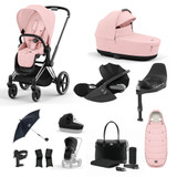 Cybex Priam Platinum Bundle inc. FREE Tote Bag - Peach Pink