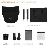 Kinderkraft YOXI 3-in-1 Pram & Car Seat Bundle - Pure Black