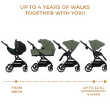 Kinderkraft YOXI 3-in-1 Pram & Car Seat Bundle - Mystic Green