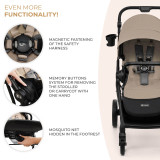 Kinderkraft YOXI 3-in-1 Pram & Car Seat Bundle - Sandy Beige