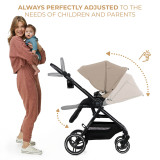 Kinderkraft YOXI 3-in-1 Pram & Car Seat Bundle - Sandy Beige