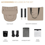 Kinderkraft YOXI 3-in-1 Pram & Car Seat Bundle - Sandy Beige