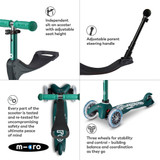 Micro Mini 3in1 Deluxe Scooter - Eco Green