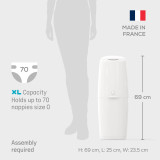 Angelcare Classic XL Nappy Bin Starter Set - White