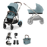 Cybex e-Gazelle S Taupe Essentials Bundle - Stormy Blue/Sky Blue
