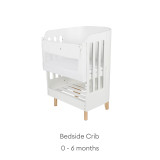 Gaia Baby Serena Bedside Crib Add-On - White/Natural
