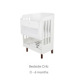 Gaia Baby Serena Bedside Crib Add-On - White/Walnut