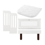 Gaia Baby Serena Bedside Crib Add-On - White/Walnut