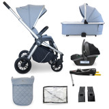 My Babiie MB450i 3-in-1 Travel System + Base - Steel Blue