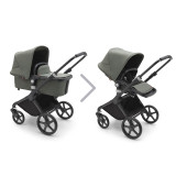 Bugaboo Fox Cub All Terrain Pushchair + Turtle Air & Base - Black/Forest Green
