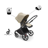 Bugaboo Fox Cub All Terrain Pushchair + Turtle Air & Base - Black/Desert Beige