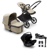 Bugaboo Fox Cub All Terrain Pushchair + Turtle Air & Base - Black/Desert Beige