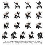 Ickle Bubba Virgo Twin Cirrus Travel System - Black/Stone/Black