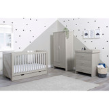Ickle Bubba Pembrey 3 Piece Room Set, Under Drawer & Fibre Mattress - Ash Grey