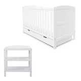 Ickle Bubba Coleby 2 Piece Room Set & Fibre Mattress - White