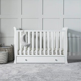 Ickle Bubba Snowdon 4 in 1 Mini 2 Piece Room Set & Premium Sprung Mattress - White