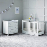 Ickle Bubba Snowdon 4 in 1 Mini 2 Piece Room Set & Premium Sprung Mattress - White