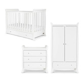 Ickle Bubba Snowdon 4 in 1 Mini 3 Piece Room Set & All Seasons Premium Pocket Sprung Mattress - White