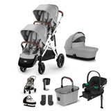 Cybex Gazelle S Silver Double Travel System - Stone Grey