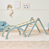 Tutti Bambini Scala Montessori 3 in 1 Pikler Climbing Frame with Climbing Wall - Ocean Stone