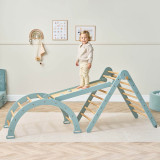 Tutti Bambini Scala Montessori 3 in 1 Pikler Climbing Frame with Climbing Wall - Ocean Stone