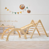 Tutti Bambini Scala Montessori 3 in 1 Pikler Climbing Frame with Climbing Wall - Natural