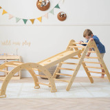 Tutti Bambini Scala Montessori 3 in 1 Pikler Climbing Frame with Climbing Wall - Natural