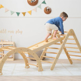 Tutti Bambini Scala Montessori 3 in 1 Pikler Climbing Frame with Climbing Wall - Natural
