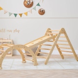 Tutti Bambini Scala Montessori 3 in 1 Pikler Climbing Frame with Climbing Wall - Natural