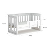 Boori Eton Convertible Plus 2 Piece Room Set (with 3 Drawer Chest) - White