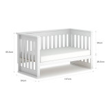 Boori Eton Convertible Plus 2 Piece Room Set (with 3 Drawer Chest) - White