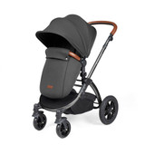 Ickle Bubba Stomp Luxe Pram - Black/Charcoal Grey/Tan