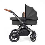 Ickle Bubba Stomp Luxe Pram - Black/Charcoal Grey/Tan