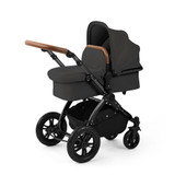 Ickle Bubba Stomp Luxe 9-Piece Pram - Black/Charcoal Grey/Tan