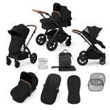 Ickle Bubba Stomp Luxe 9-Piece Pram - Black/Midnight/Tan