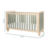 Tutti Bambini Kuba Cot Bed - Golden Oak/Sage Weave