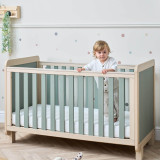 Tutti Bambini Kuba Cot Bed - Golden Oak/Sage Weave