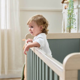 Tutti Bambini Kuba Cot Bed - Golden Oak/Sage Weave