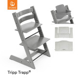 Stokke® Tripp Trapp® Highchair + Baby Set + Cushion Bundle - Storm Grey