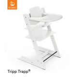 Stokke® Tripp Trapp® Highchair + Baby Set + Tray Bundle - White