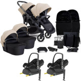 iCandy Orange 4 Twin Cabriofix Travel System Bundle - Latte/Black