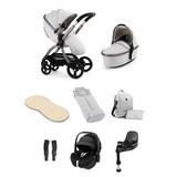 egg® 3 Luxury Pebble 360 Pro i-Size Special Edition Bundle - Houndstooth Silver