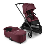 Bugaboo Dragonfly Stroller + Carrycot - Black/Dark Cherry