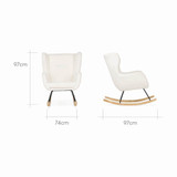 CuddleCo Marley Nursing Chair & Footstool - Teddy Off White