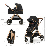 Kinderkraft Esme 3-in-1 Travel System - Pure Black